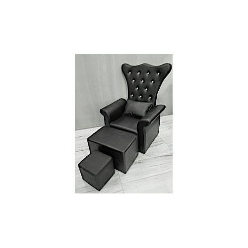 SILLÓN MÁS PUFF PARA PEDICURA THRONE BLACK 2