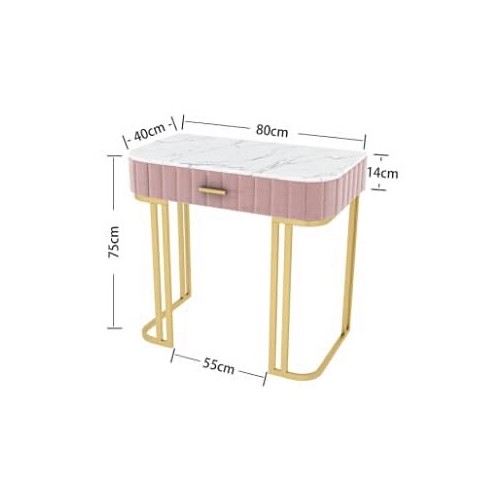 MESA DISEÑO TERCIOPELO METAL PINK 2