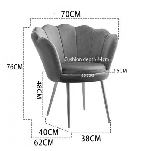 SILLA VELVET RESPALDO GRAY 2